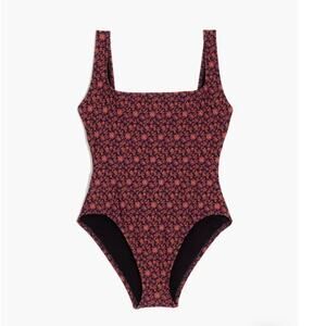 Madewell Second Wave Square Neck One Piece Swimsuit Orchard Floral NWOT XL